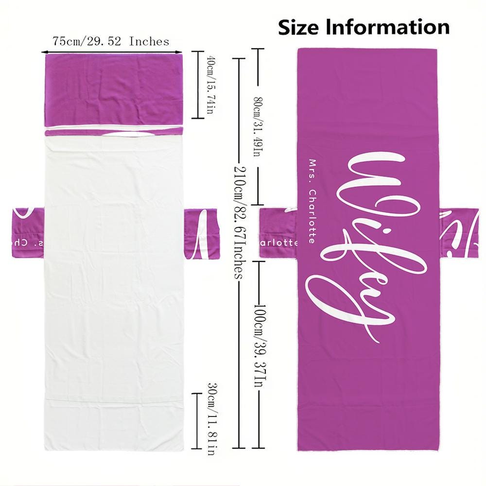 Couple Wifey and Hubby Customized Beach Towel Personalized Beach Chair Cover with Side Pockets, Custom Name Chaise Lounge Chair Towel Cover (P001)