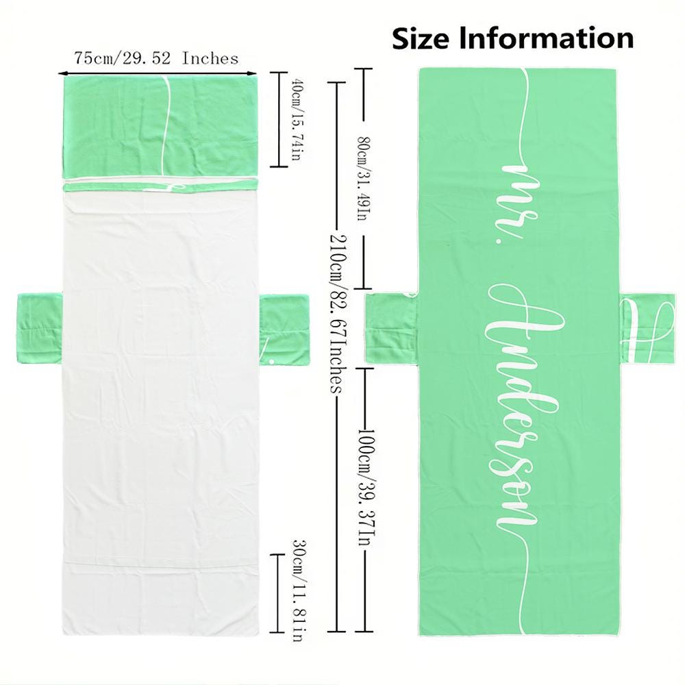 Couple Customized Beach Towel Personalized Beach Chair Cover with Side Pockets, Thick Quick Dry Custom Name Chaise Lounge Chair Towel Cover (P002)