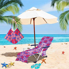 Personalized Beach Chair Cover: Microfiber Towel with Pockets (P001)