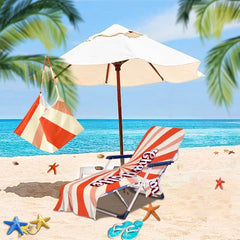 Personalized Pool Chair Cover with Pockets: Microfiber Beach Towel (P000)
