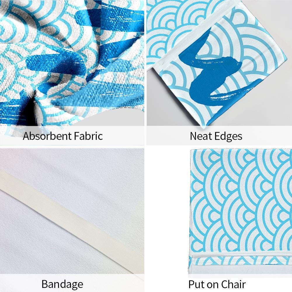 Personalized Microfiber Beach Chair Cover with Pockets: Pool Lounge Towel (P001)