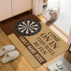 Custom Dartboard Doormat: Personalized Game Room Decor (P000)