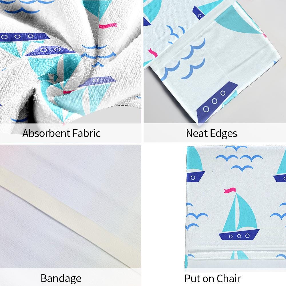 Personalized Beach Chair Cover: Microfiber Lounge Towel with Pockets (P001)