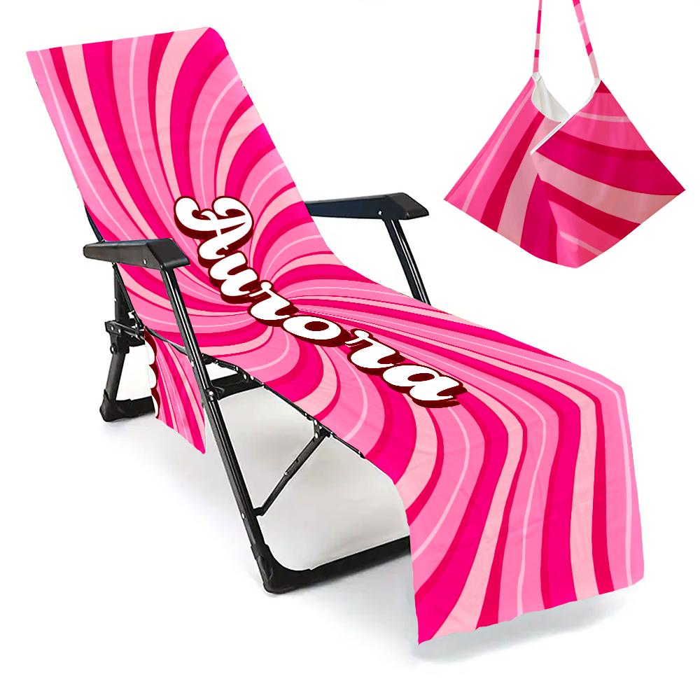 Personalized Microfiber Beach Chair Cover: Pool Lounge Towel with Pockets (P000)