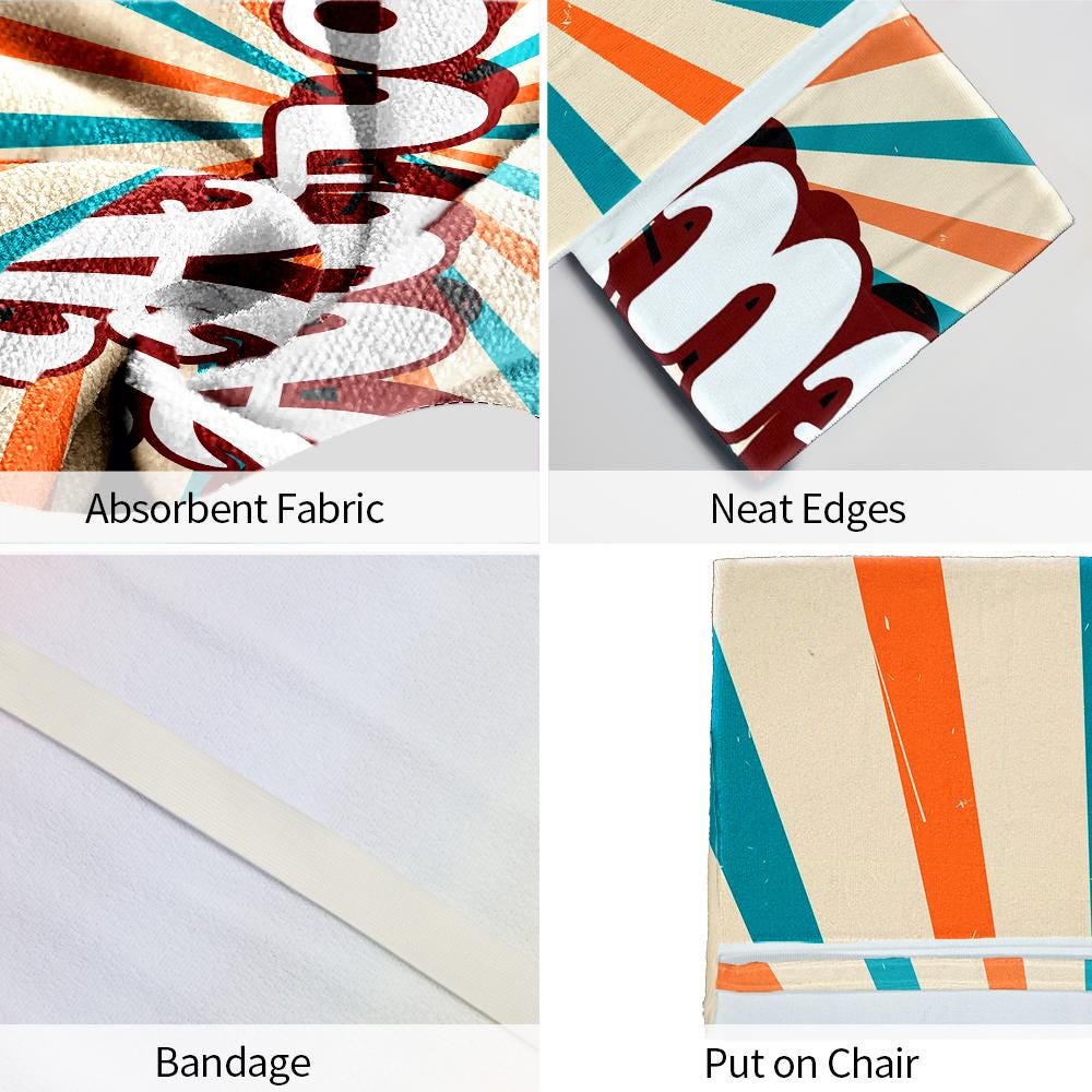 Personalized Microfiber Beach Chair Cover: Pool Lounge Towel with Pockets (P000)