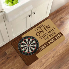 Custom Dartboard Doormat: Personalized Game Room Decor (P000)