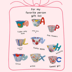Customized mug with name initials: Personalized portrait mugs, Gift for Her, Unique Art Piece, Daily Cup