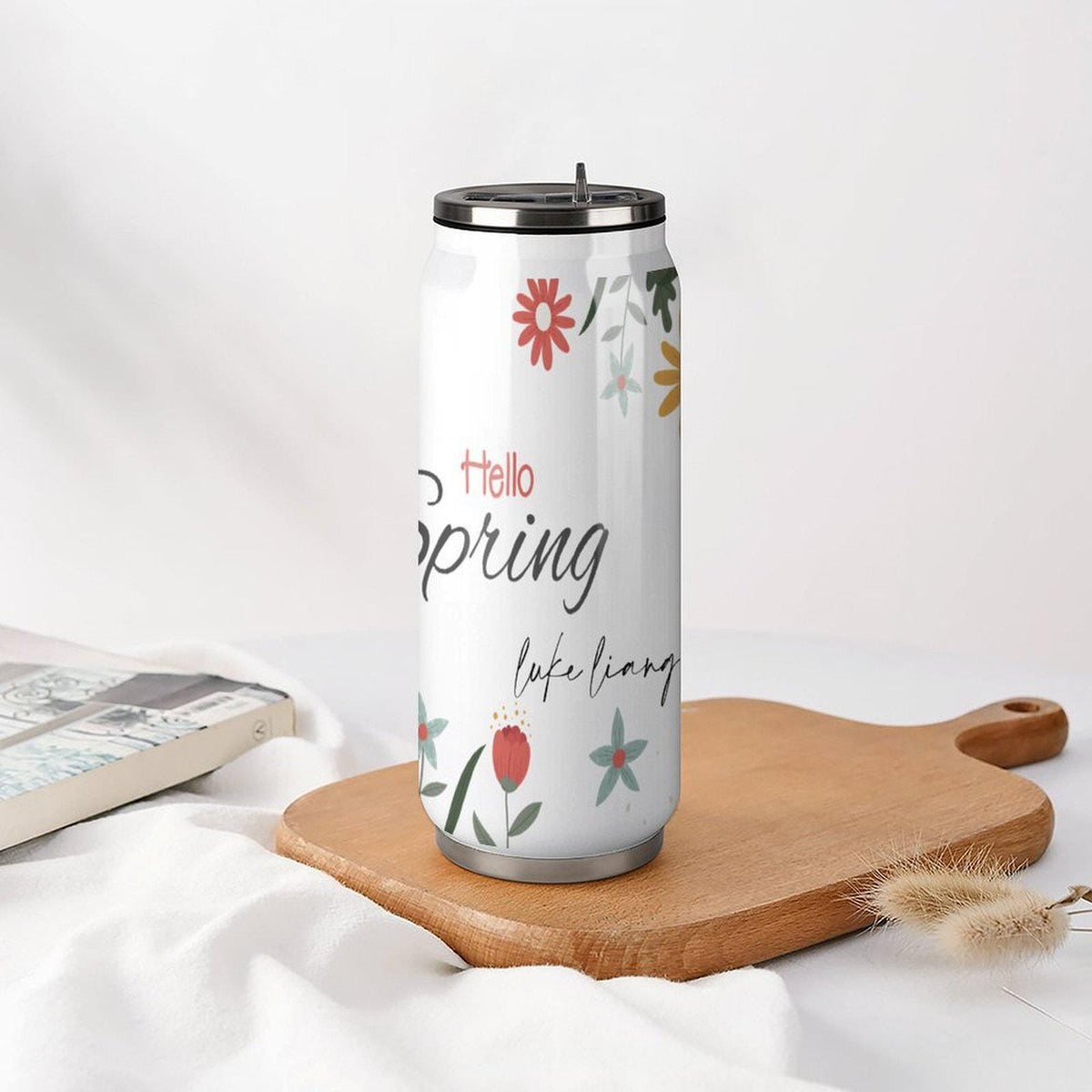 Individuell gestaltbarer Coca-Cola-Becher mit Strohhalm – Vakuumisolierter Becher aus Edelstahl 304