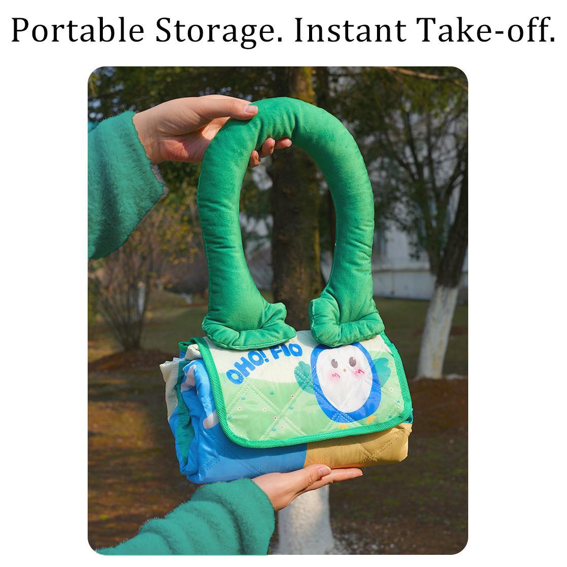 Custom Name Picnic Blanket, Thickened Waterproof Picnic Mat, Portable with Handle, Personalized Outdoor Mat for Camping, Beach, Festivals (P000)