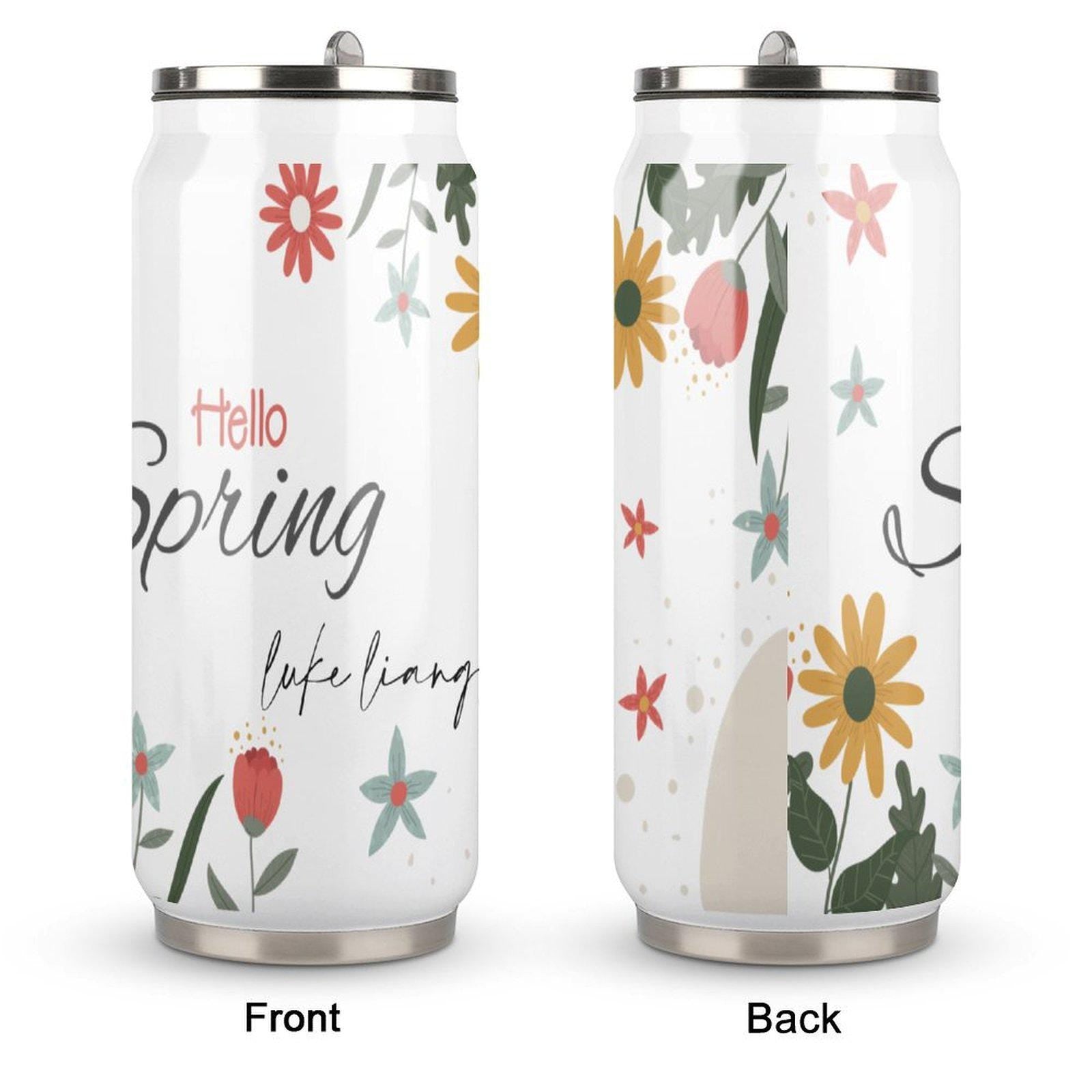 Individuell gestaltbarer Coca-Cola-Becher mit Strohhalm – Vakuumisolierter Becher aus Edelstahl 304