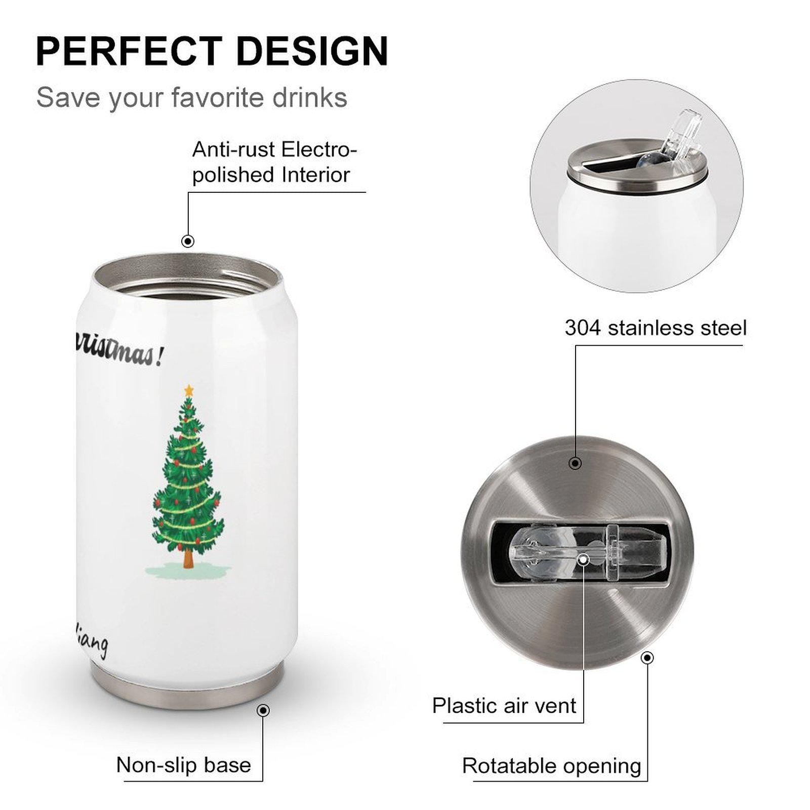 Vakuumisolierter Becher aus Edelstahl 304 – Individuell gestalteter Coca-Cola-Becher mit Strohhalm