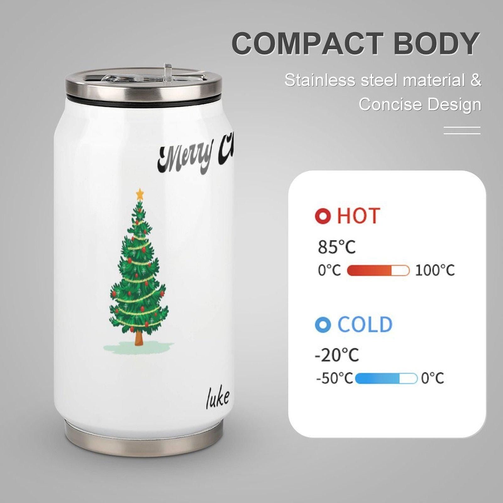 Vakuumisolierter Becher aus Edelstahl 304 – Individuell gestalteter Coca-Cola-Becher mit Strohhalm