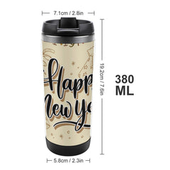 Stainless Steel Travel Cup- Happy New Year Winter Themed, Double-Wall Insulated, Perfect for Hot Cold Drinks